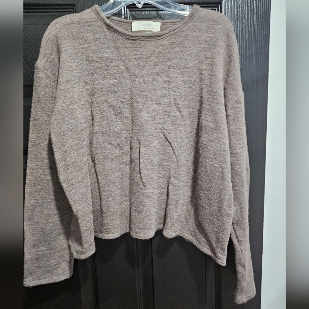 Zara Taupe Women's Crew Neck Sweater